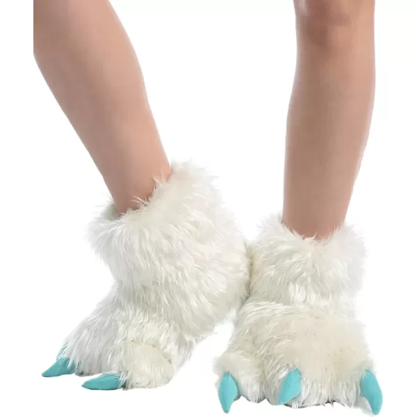 Lazy One Animal Paw Slippers for Kids and Adults Fun Costume for Kids Cozy Furry SlippersWhite