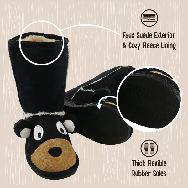 Lazy One Animal Slipper Boots for Kids Cozy Childrens SlippersBear Boot Toasty Toez