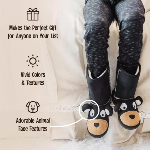 Lazy One Animal Slipper Boots for Kids Cozy Childrens SlippersBear Boot Toasty Toez