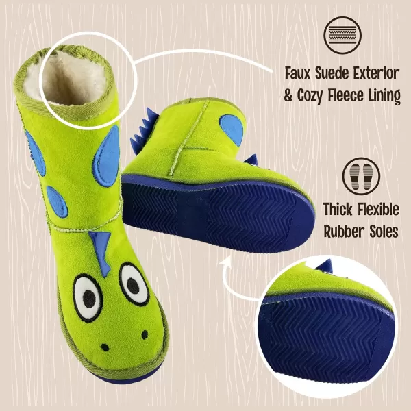 Lazy One Animal Slipper Boots for Kids Cozy Childrens SlippersDino Toasty Toez Toasty Toez