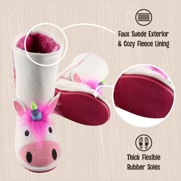 Lazy One Animal Slipper Boots for Kids Cozy Childrens SlippersI Believe Unicorn Toasty Toez