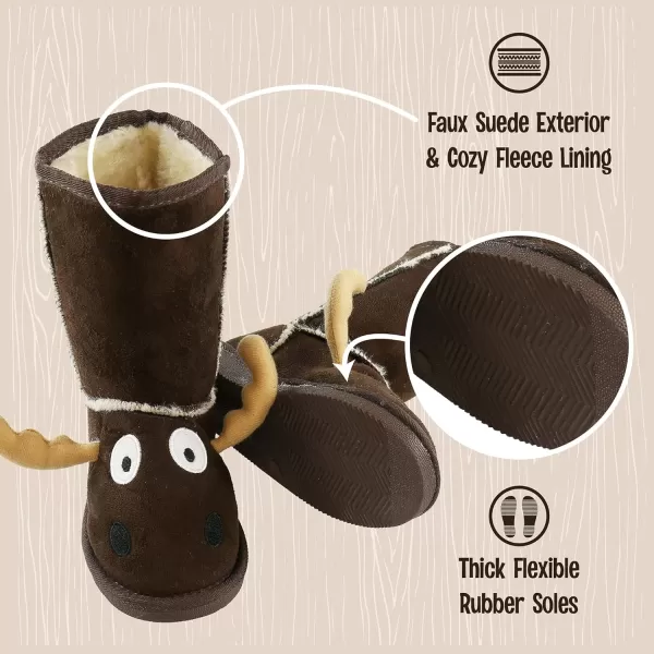 Lazy One Animal Slipper Boots for Kids Cozy Childrens SlippersMoose Boot Toasty Toez
