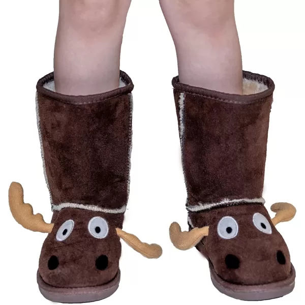 Lazy One Animal Slipper Boots for Kids Cozy Childrens SlippersMoose Boot Toasty Toez