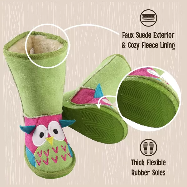 Lazy One Animal Slipper Boots for Kids Cozy Childrens SlippersOwl Boot Toasty Toez
