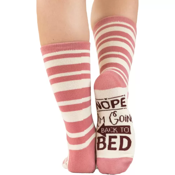 Lazy One CrewLength Funny Socks for Women and Men Crazy Crew Socks with Designs Novelty Socks in Adult Sizes Pack of 2Back to Bed Sock Pack