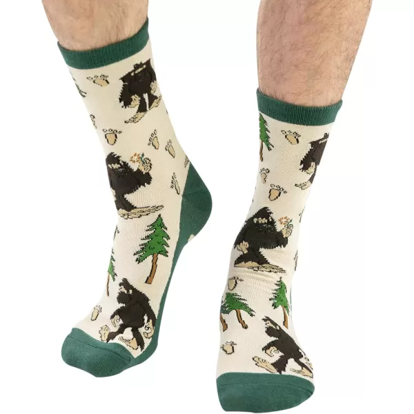 Lazy One CrewLength Funny Socks for Women and Men Crazy Crew Socks with Designs Novelty Socks in Adult Sizes Pack of 2Bigfoot Sock Pack