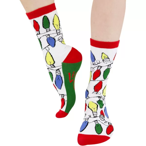 Lazy One CrewLength Funny Socks for Women and Men Crazy Crew Socks with Designs Novelty Socks in Adult Sizes Pack of 2Christmas Sock Pack