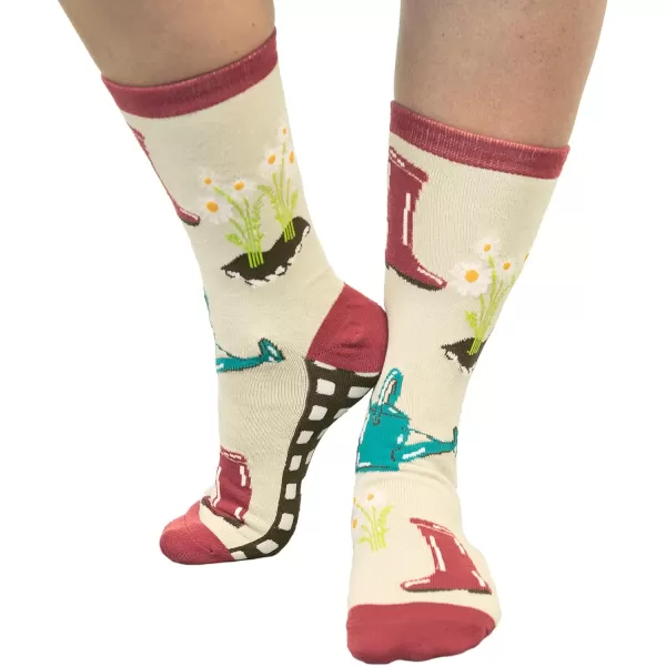 Lazy One CrewLength Funny Socks for Women and Men Crazy Crew Socks with Designs Novelty Socks in Adult Sizes Pack of 2Gardening Sock Pack