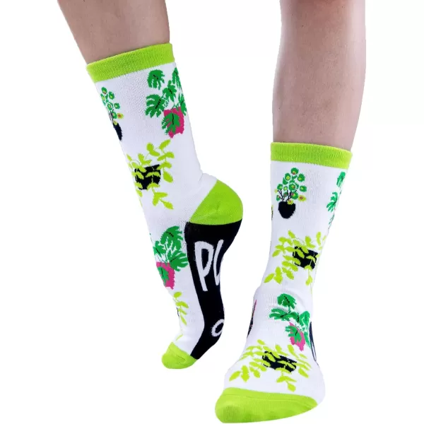 Lazy One CrewLength Funny Socks for Women and Men Crazy Crew Socks with Designs Novelty Socks in Adult Sizes Pack of 2Gardening Sock Pack