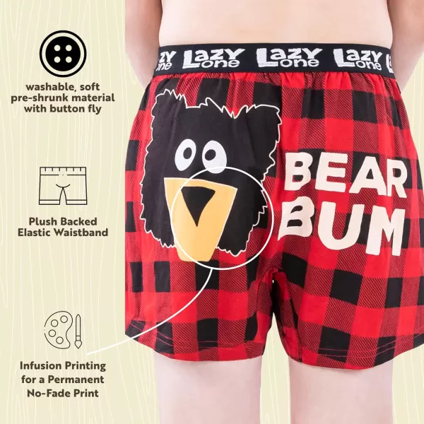 Lazy One Funny Animal Boxers Novelty Boxer Shorts Hunorous Kids Underwear Gag Gifts for BoysBear Bum Kid Boxer