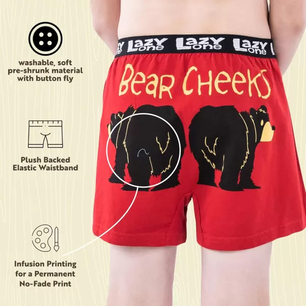 Lazy One Funny Animal Boxers Novelty Boxer Shorts Hunorous Kids Underwear Gag Gifts for BoysBear Cheeks Kids Boxer