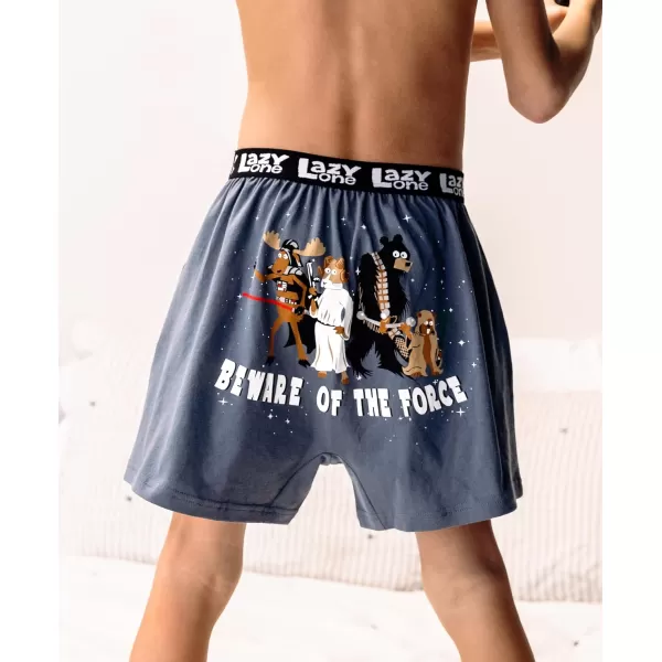 Lazy One Funny Animal Boxers Novelty Boxer Shorts Hunorous Kids Underwear Gag Gifts for BoysBeware the Force Dark Blue Kids Boxers