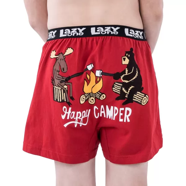 Lazy One Funny Animal Boxers Novelty Boxer Shorts Hunorous Kids Underwear Gag Gifts for BoysHappy Camper Kids Boxer