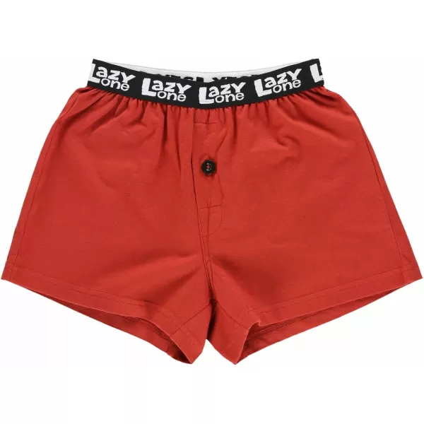 Lazy One Funny Animal Boxers Novelty Boxer Shorts Hunorous Kids Underwear Gag Gifts for BoysHappy Camper Kids Boxer Red