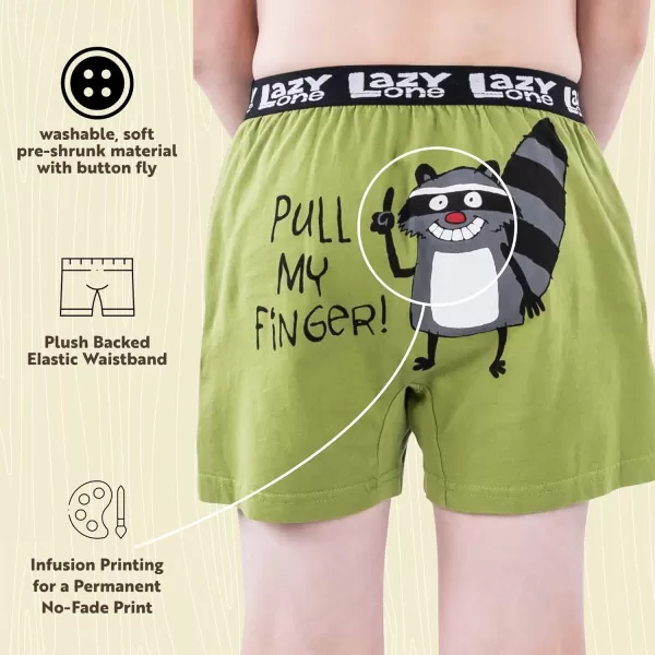 Lazy One Funny Animal Boxers Novelty Boxer Shorts Hunorous Kids Underwear Gag Gifts for BoysPull My Finger Kids Boxer