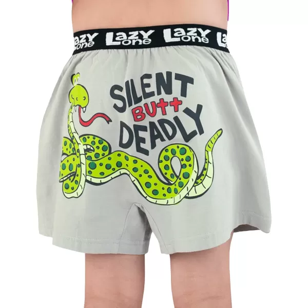Lazy One Funny Animal Boxers Novelty Boxer Shorts Hunorous Kids Underwear Gag Gifts for BoysSilent Butt Deadly Grey Kids Boxer