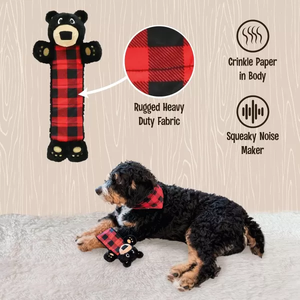 Lazy One Moose Squeaky Dog Toy Soft Crinkle Toy for Dogs HeavyDuty Construction for Heavy ChewersBear Dog Toy