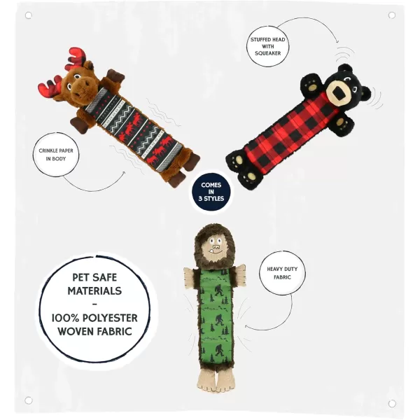 Lazy One Moose Squeaky Dog Toy Soft Crinkle Toy for Dogs HeavyDuty Construction for Heavy ChewersBigfoot Dog Toy