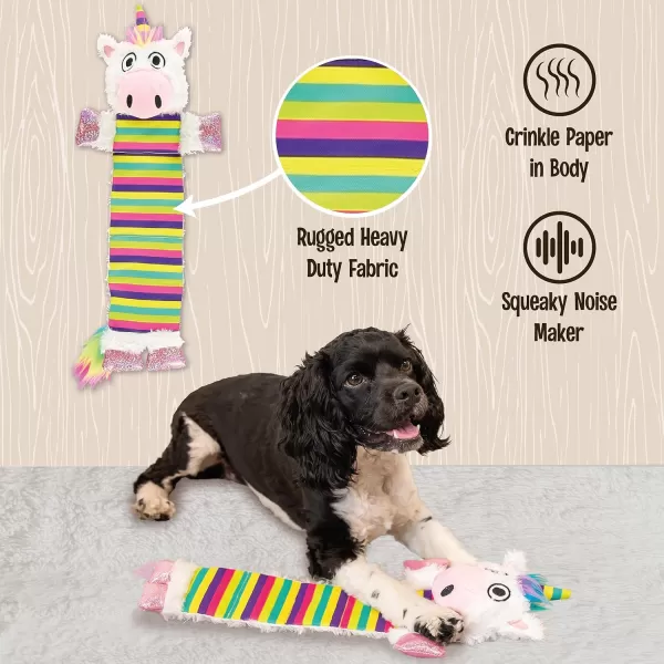 Lazy One Moose Squeaky Dog Toy Soft Crinkle Toy for Dogs HeavyDuty Construction for Heavy ChewersUnicorn Dog Toy