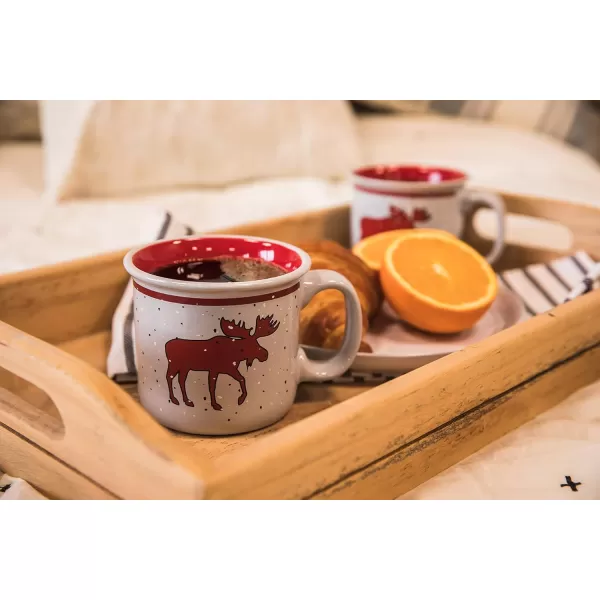 Lazy One Novelty Mugs Funny Gift Mug for Family Friends or Coworkers in your Office Set of 4 Happy CamperCabin Moose Mug 4 Pack