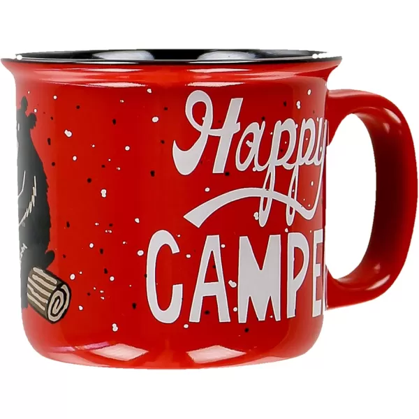 Lazy One Novelty Mugs Funny Gift Mug for Family Friends or Coworkers in your Office Set of 4 Happy CamperHappy Camper Mug 4 Pack