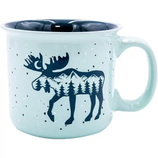 Lazy One Novelty Mugs Funny Gift Mug for Family Friends or Coworkers in your Office Set of 4 Happy CamperMountain Moose Mug 4 Pack