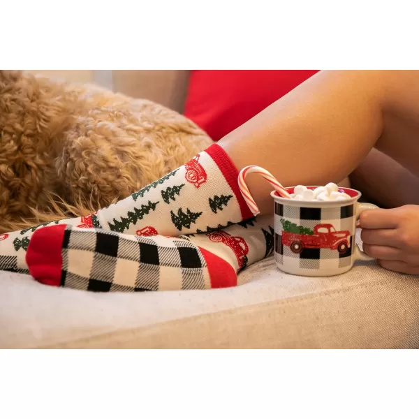 Lazy One Novelty Mugs Funny Gift Mug for Family Friends or Coworkers in your Office Set of 4 Happy CamperTruck Plaid Mug 4 Pack