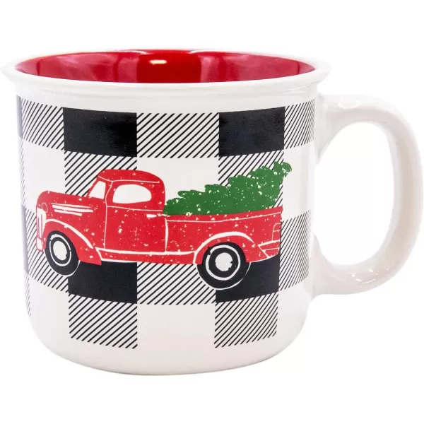 Lazy One Novelty Mugs Funny Gift Mug for Family Friends or Coworkers in your Office Set of 4 Happy CamperTruck Plaid Mug 4 Pack