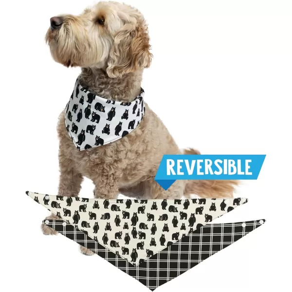 Lazy One Reversible Dog Bandana Cute Accessories for Pets Stripes MediumLarge LabsFamily Bear Dog Bandana