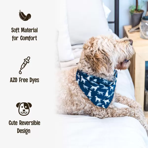 Lazy One Reversible Dog Bandana Cute Accessories for Pets Stripes MediumLarge LabsLabs