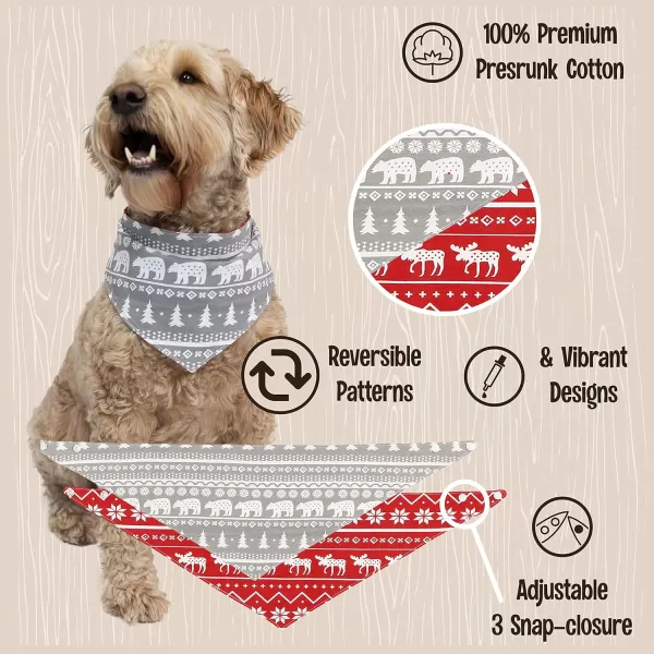 Lazy One Reversible Dog Bandana Cute Accessories for Pets Stripes MediumLarge LabsNordic Dog