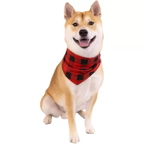 Lazy One Reversible Dog Bandana Cute Accessories for Pets Stripes MediumLarge LabsRed Plaid Dog Bandana