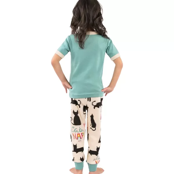 Lazy One ShortSleeve Pajamas Sets for Girls and Boys Kids Soft Animal PJs Lake PajamasCat Nap Pajama Sets