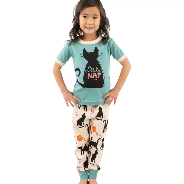 Lazy One ShortSleeve Pajamas Sets for Girls and Boys Kids Soft Animal PJs Lake PajamasCat Nap Pajama Sets