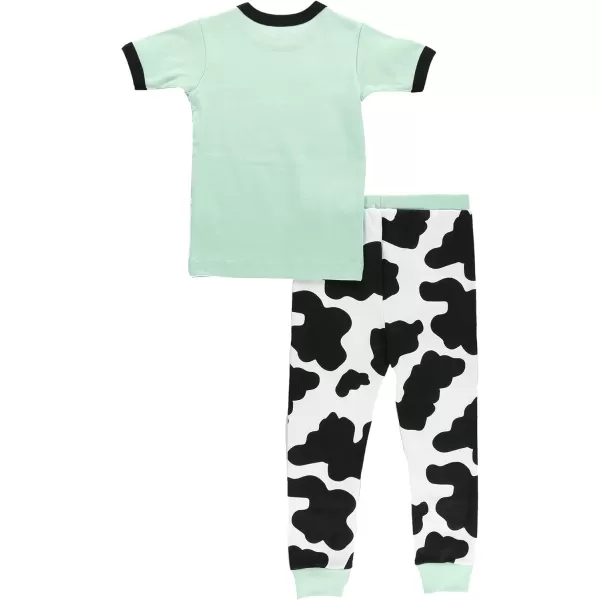 Lazy One ShortSleeve Pajamas Sets for Girls and Boys Kids Soft Animal PJs Lake PajamasCream of the Crop Pajama Sets