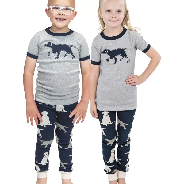 Lazy One ShortSleeve Pajamas Sets for Girls and Boys Kids Soft Animal PJs Lake PajamasLabs Pajama Sets