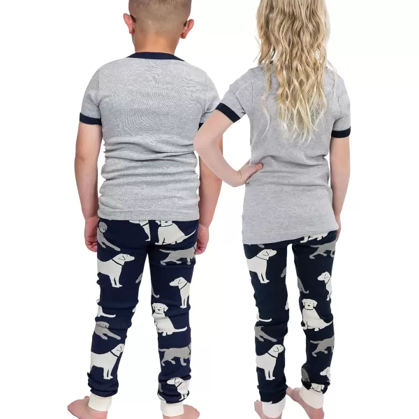 Lazy One ShortSleeve Pajamas Sets for Girls and Boys Kids Soft Animal PJs Lake PajamasLabs Pajama Sets