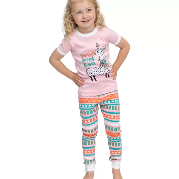 Lazy One ShortSleeve Pajamas Sets for Girls and Boys Kids Soft Animal PJs Lake PajamasLlama