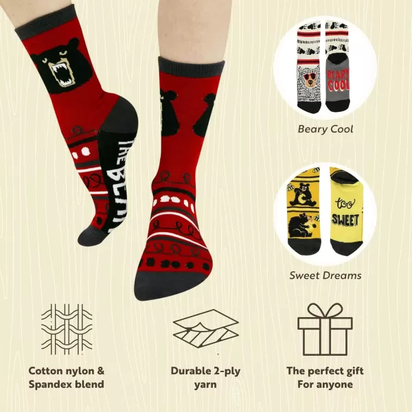 Lazy One Sock Bundle Animal Designs Womens Sizes 5595 Mens Sizes 4575Bear Emotions Sock Pack