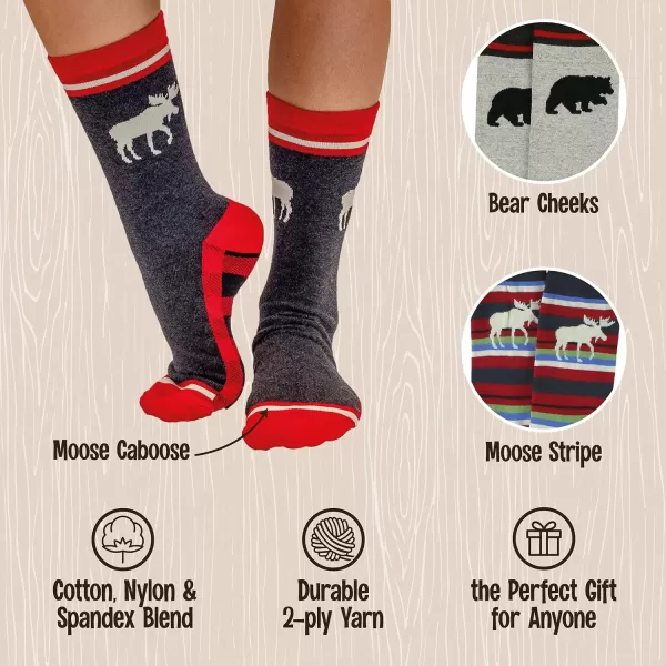 Lazy One Sock Bundle Animal Designs Womens Sizes 5595 Mens Sizes 4575Bear  Moose Sock Pack
