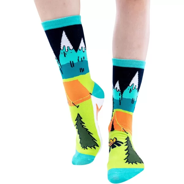 Lazy One Sock Bundle Animal Designs Womens Sizes 5595 Mens Sizes 4575Camping Sock Pack