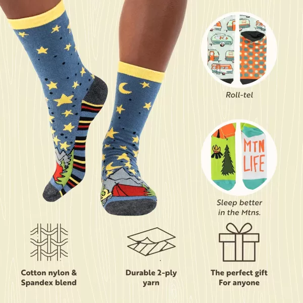 Lazy One Sock Bundle Animal Designs Womens Sizes 5595 Mens Sizes 4575Camping Sock Pack