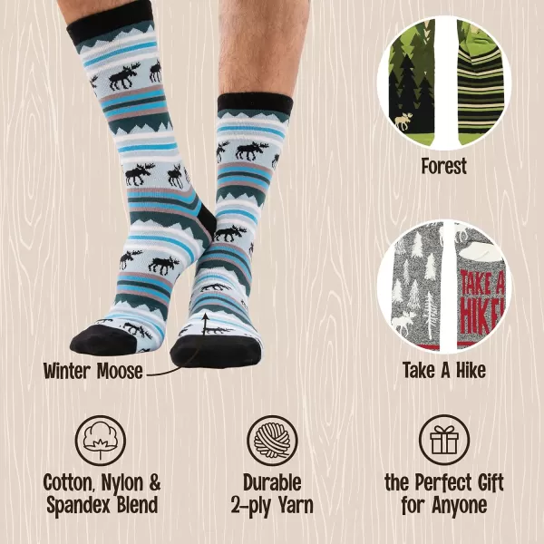 Lazy One Sock Bundle Animal Designs Womens Sizes 5595 Mens Sizes 4575Outdoor Moose Sock Pack