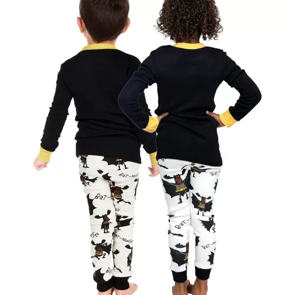 Lazy One Warm LongSleeve PJ Sets for Girls and Boys Cozy Comfy Funny Kids Pajama Sets Animal Bear ampamp MooseBat Moose Pajama Sets