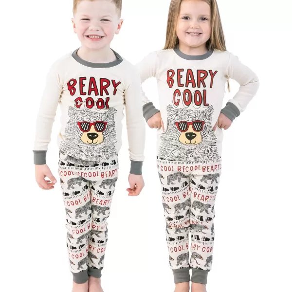 Lazy One Warm LongSleeve PJ Sets for Girls and Boys Cozy Comfy Funny Kids Pajama Sets Animal Bear ampamp MooseBeary Cool Pajama Sets