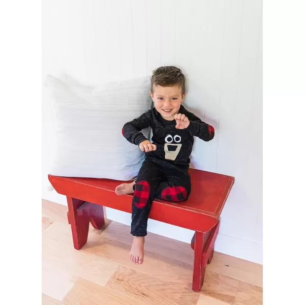 Lazy One Warm LongSleeve PJ Sets for Girls and Boys Cozy Comfy Funny Kids Pajama Sets Animal Bear ampamp MooseBlack Bear Pajama Sets