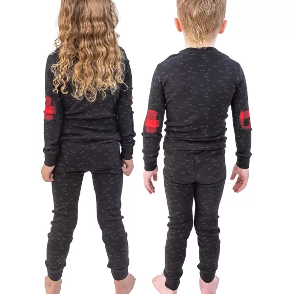 Lazy One Warm LongSleeve PJ Sets for Girls and Boys Cozy Comfy Funny Kids Pajama Sets Animal Bear ampamp MooseBlack Bear Pajama Sets
