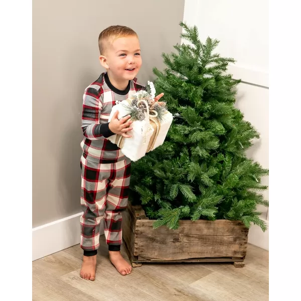 Lazy One Warm LongSleeve PJ Sets for Girls and Boys Cozy Comfy Funny Kids Pajama Sets Animal Bear ampamp MooseBlack Plaid