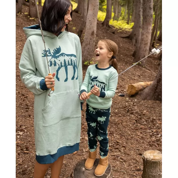 Lazy One Warm LongSleeve PJ Sets for Girls and Boys Cozy Comfy Funny Kids Pajama Sets Animal Bear ampamp MooseMountain Moose Pajama Sets