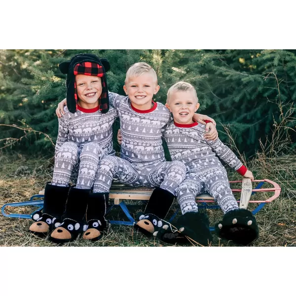 Lazy One Warm LongSleeve PJ Sets for Girls and Boys Cozy Comfy Funny Kids Pajama Sets Animal Bear ampamp MooseNordic Bear Pajama Sets